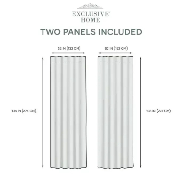 NWOT Exclusive Home Curtains Winter White Thermal Blackout 52" W x 108" L SET - Picture 3 of 8